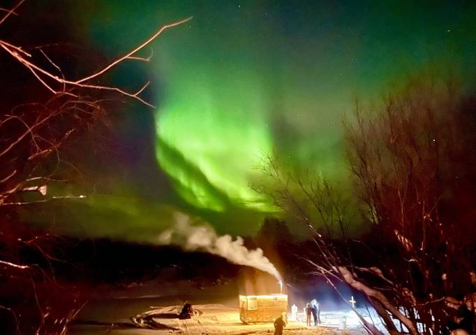 В крещенскую ночь над Коми сияло северное сияние
