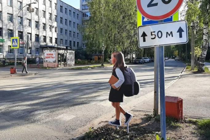 В Сыктывкаре перед пешеходным переходом установили фигурки школьников