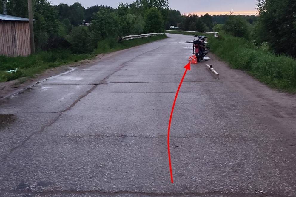 Пьяный мотоциклист упал на дороге в Сосногорске