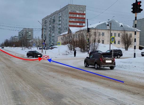 В Усинске две иномарки не поделили перекресток