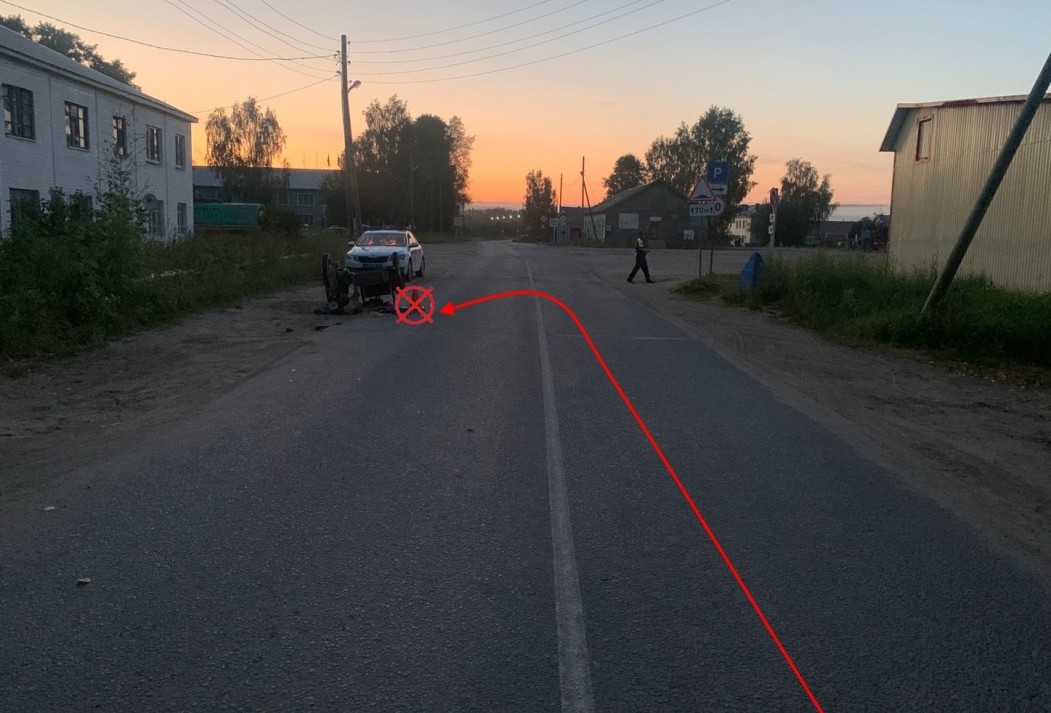 Пьяный мужчина перевернул мотоцикл в Койдине